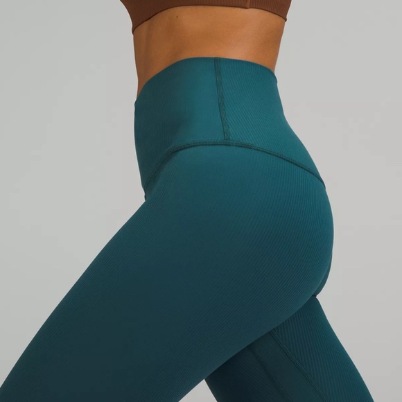 Lululemon Align High Rise Ribbed Pant Leggings Green Jasper Size 12 NWT - Picture 3 of 11
